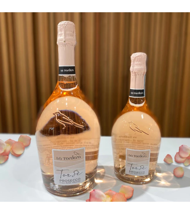 Вино игристое La Tordera Prosecco Treviso Doc Torse Brut розовое 0,75л 11,5% купить