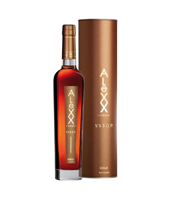 Бренди AleXX Gold 0,375л 40% в подарочной упаковке