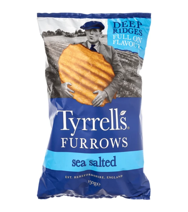 Чипсы картофельные волнистые с морской солью Tyrrell's 150 г