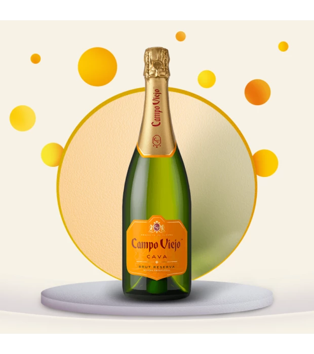 Вино игристое Campo Viejo Cava Brut Reserva белое сухое 0,75л 10-13% купить