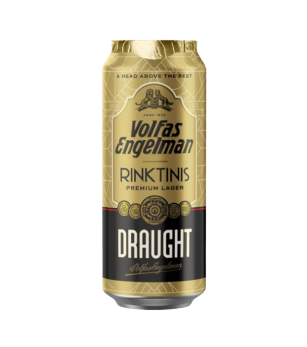 Пиво Volfas Engelman Rinktinis Draught светлое фильтрованное 0,5л 5,2%