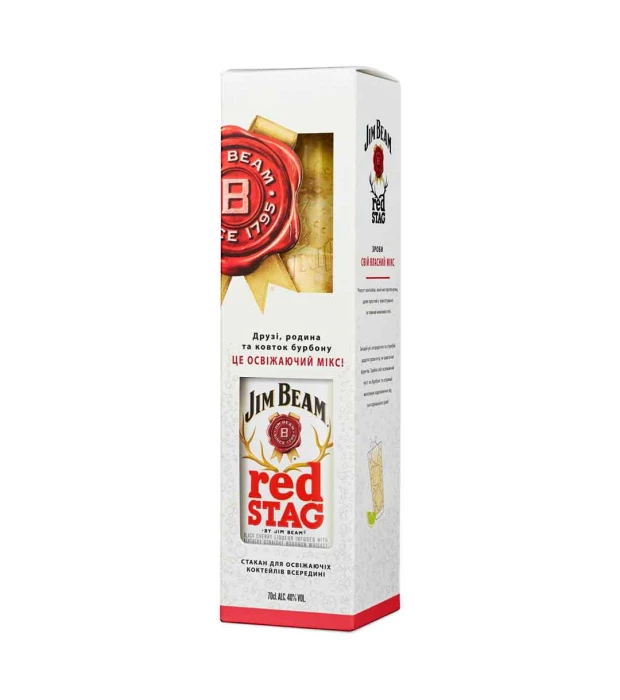 Ликер Jim Beam Red Stag Cherry 32,5% 0,7л +1 стакан Хайболл