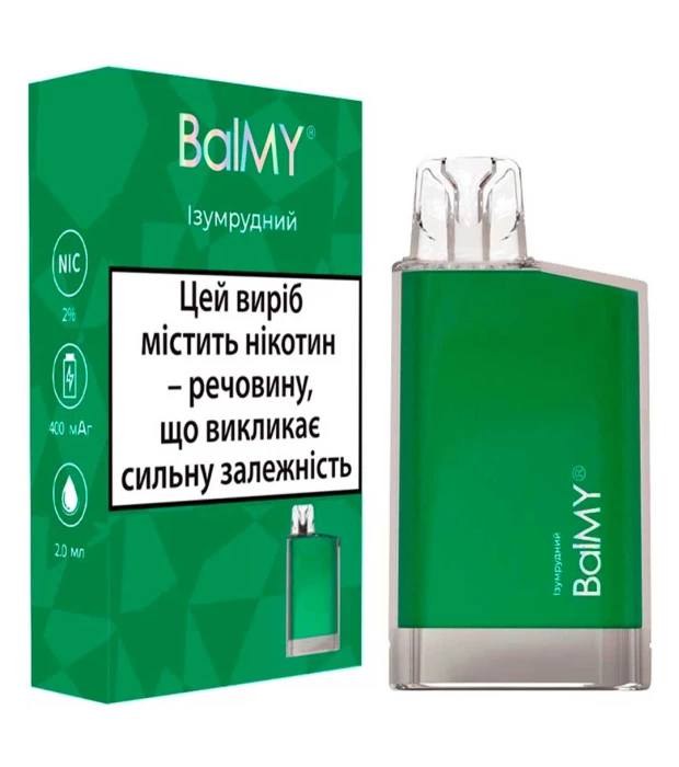 Одноразовая электронная сигарета Balmy Изумрудная 500 затяжек 2,2мл 2%