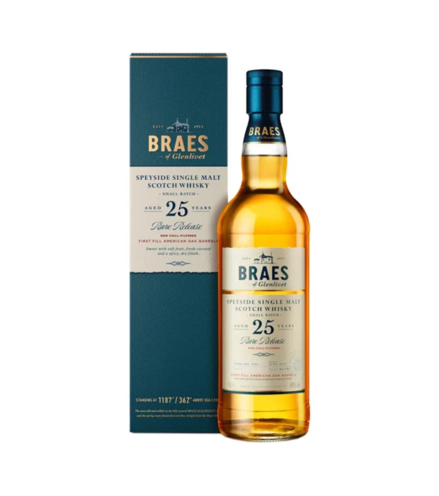 Виски односолодовый Braes of Glenlivet 25 лет в коробке 0,7л 48%