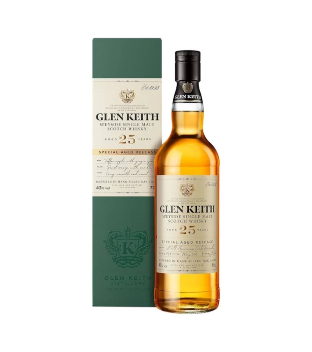 Виски односолодовый Glen Keith 25 лет в коробке 0,7л 43%