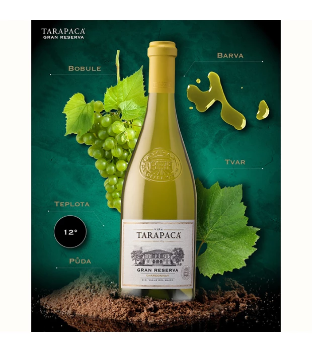 Вино Tаrapaca Chardonnay Gran Reserva сухе біле 0,75л 14% в Україні