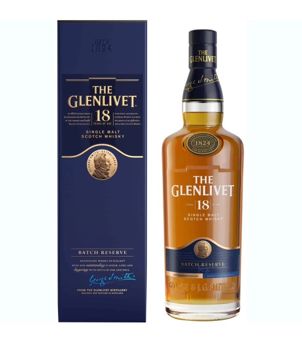 Виски The Glenlivet 18 лет выдержки 0,7 л 40% в подарочной упаковке
