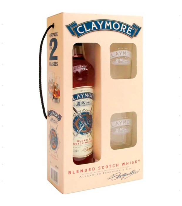 Виски Claymore 0,7л 40% + 2 стакана