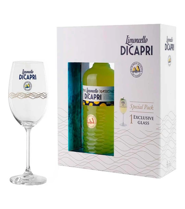 Ликер "Набор Лимончелло ди Капри с бокалом" 0,7л 30%