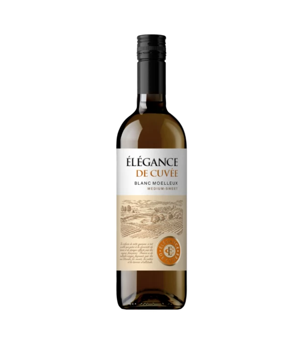 Вино Elegance de Cuvee Blanc medium sweet напівсолодке біле 0,75 л 10,5%