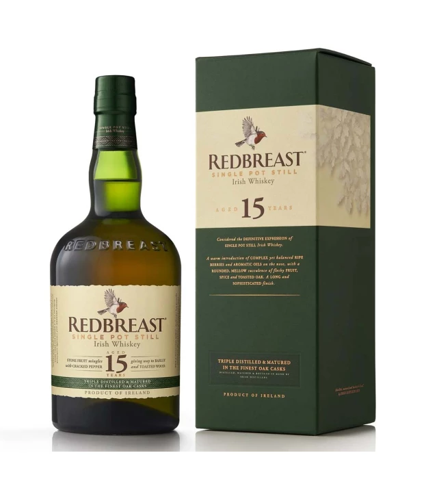 Виски Redbreast 15 лет выдержки 0,7л 46% в подарочной упаковке