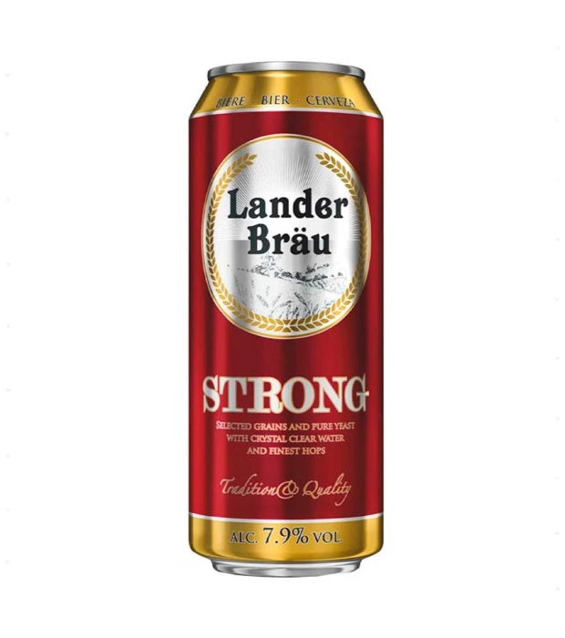 Пиво Lander Bräu Strong светлое фильтрованное 0,5л 7,9%