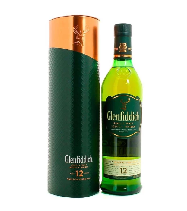 Виски односолодовый Glenfiddich 12 yo в металлическом тубусе 0,7 л 40%