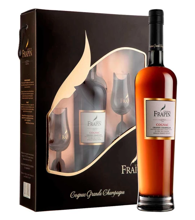 Коньяк "Набір Фрапен 1270 40% + 2 келихи" 0.7л 40%