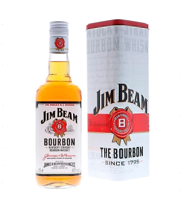 Виски Jim Beam White 0,7л 40% в металлической коробке