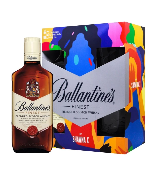 Виски Ballantine's Finest 0,7 л 40% + 2 бокала купить