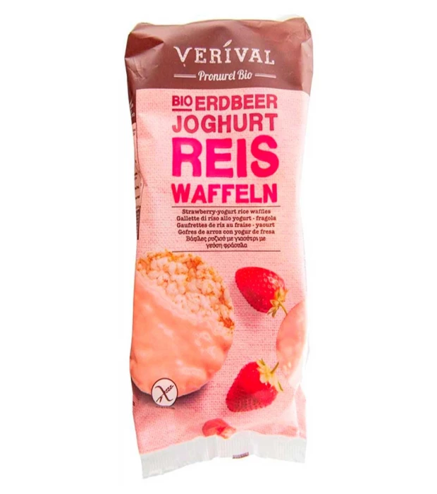 Вафли рисовые с клубникой органические Verival 100 г