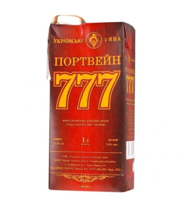Вермут Південний кріплений білий Портвин 777 1л 17,50%