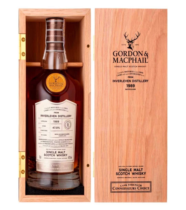 Виски односолодовый выдержанный Inverleven Connoisseurs Choice Gordon & MacPhail 1989 подарочная коробка 0,7л 47%