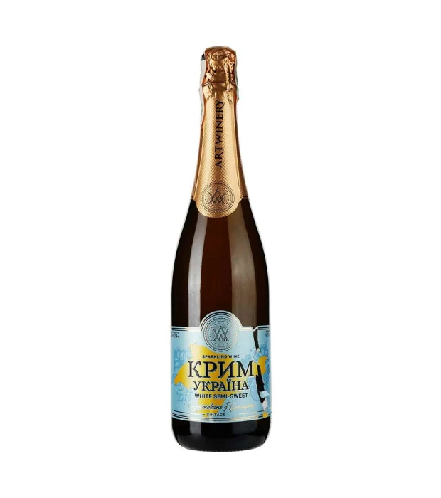 Вино игристое Крым Украина белое полусладкое 0,75л 10-13,5%