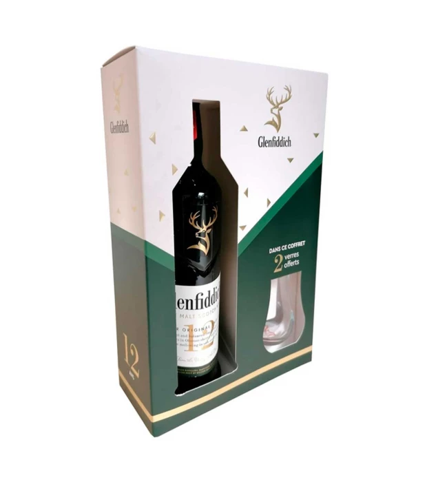 Виски Glenfiddich 12 лет выдержки 0,7л 40% + 2 дегустационных бокала