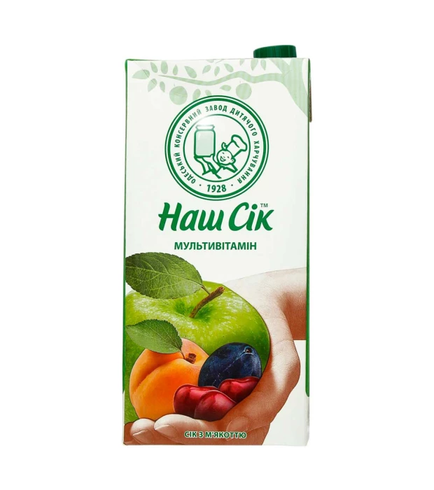 Сок Наш Сок мультивитаминный с мякотью пастеризованный 1,930л