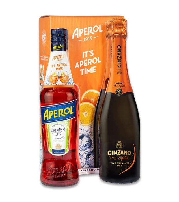 Набор Аперитив Aperol Aperetivo 0,7л 11% + Вино игристое Cinzano Pro-Spritz белое сухое 0,75л 11% купить