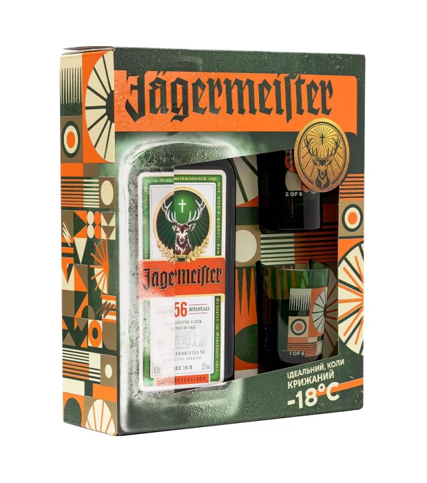 Набір лікер Jagermeister 0,7 л 35% + 2 баугауз шоти 40мл
