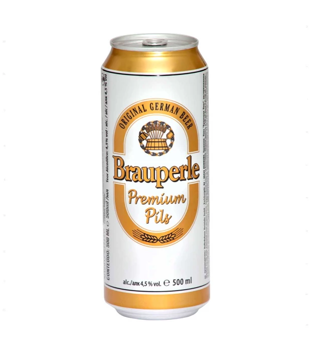 Пиво Brauperle Premium Pils светлое фильтрованное 0,5 л 4,5%