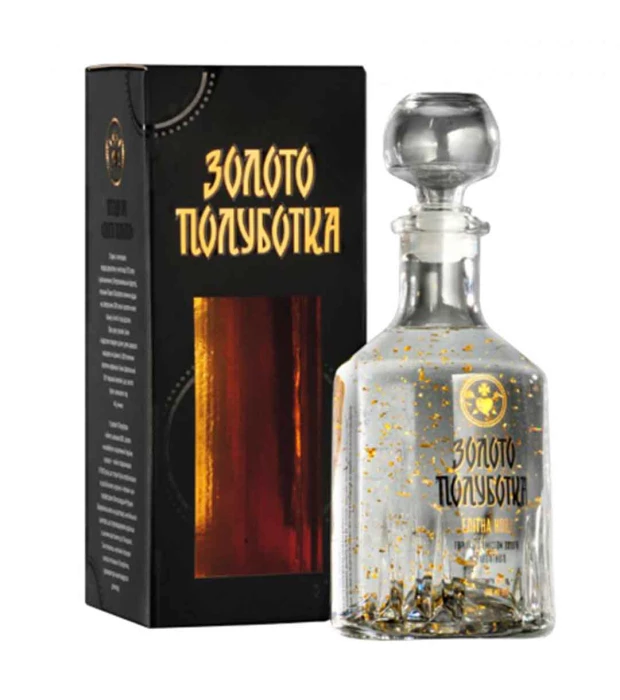 Горілка Золото Полуботка Елітна Нова із вмістом сусального золота 0,7л 40% у сувенірній коробці