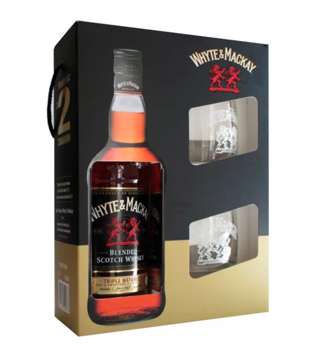 Віскі Whyte&Mackay 0,7 л 40% + 2 келихи
