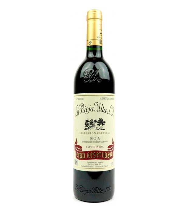 Вино виноградное сухое натуральное красное Гран Резерва 890 2001, La Rioja Alta 0,75л 13,5%