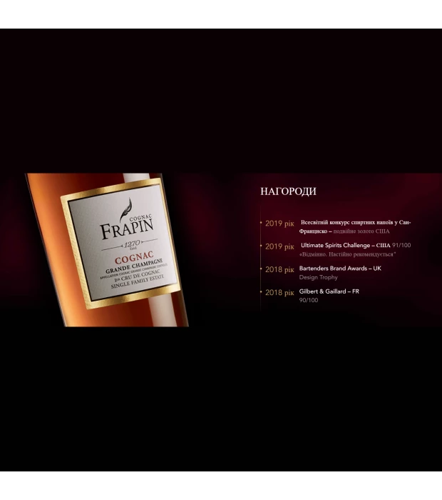 Коньяк французский Frapin 1270 0,7л 40% в Украине