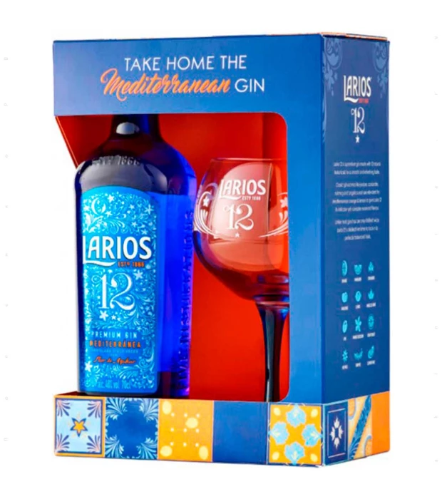 Джин Larios 12 с бокалом 0,7 л 40%