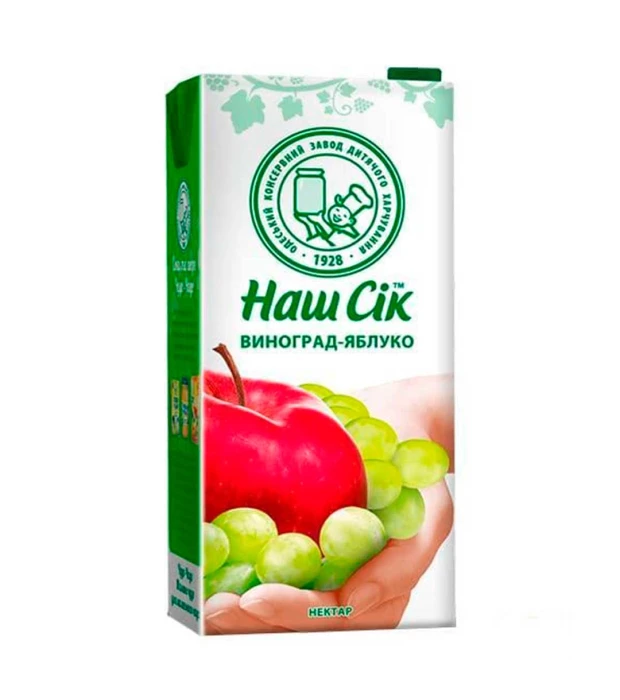 Нектар Наш Сок яблочно-виноградный 1,9л