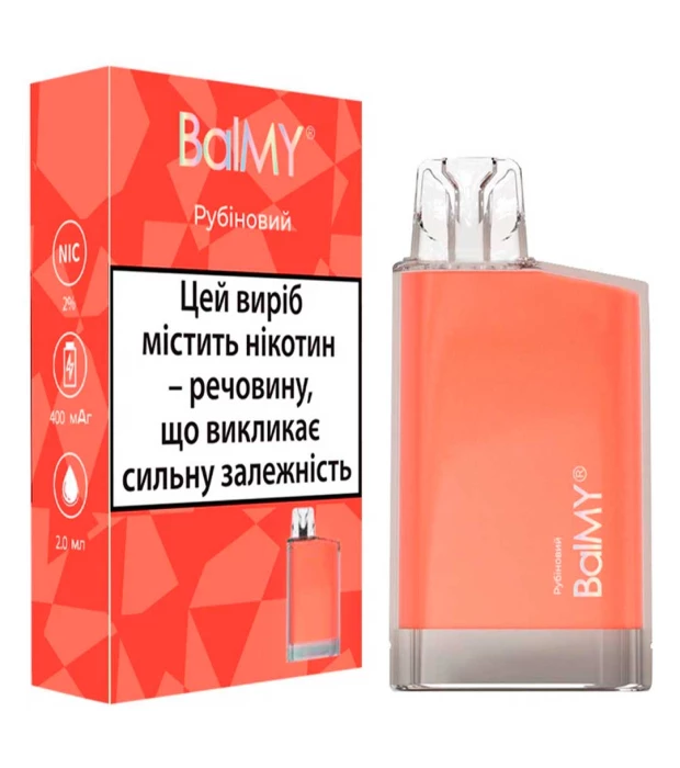 Одноразовая электронная сигарета Balmy Рубиновая 500 затяжек 2,2мл 2%