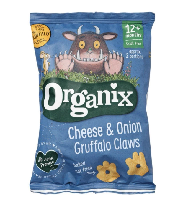 Снеки кукурузные Груффало Сыр и лук органические Organix 15 г