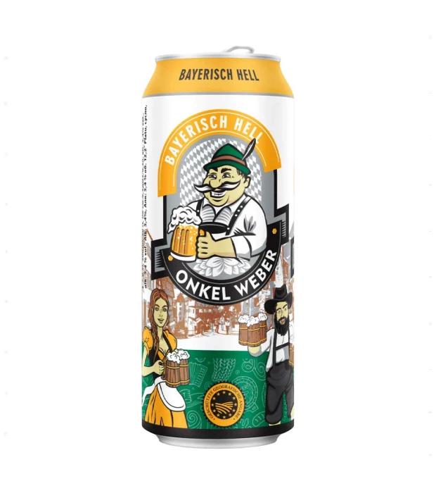 Пиво Onkel Weber Bayerisch Hell світле фільтроване 0,5 л 5,4%