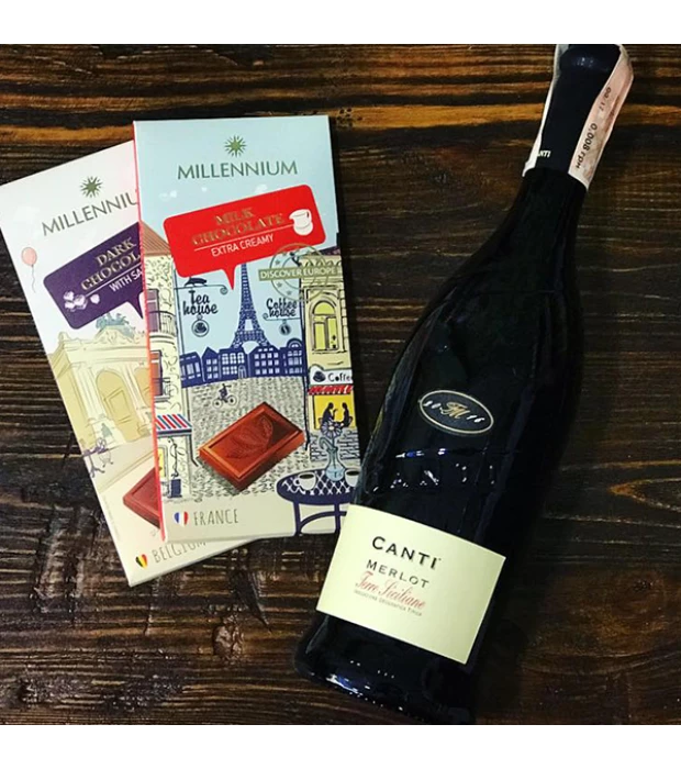 Вино Canti Merlot Terre Siciliane красное сухое 0,75л 13% купить