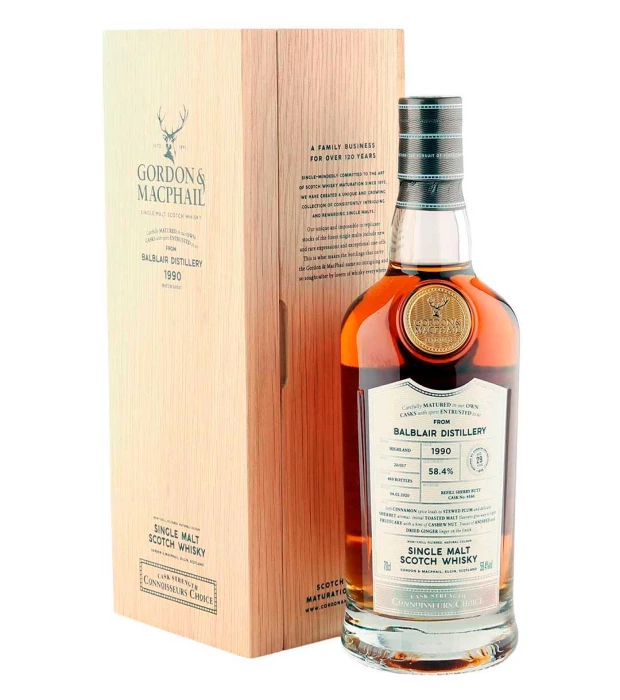 Виски односолодовый Balblair Connoisseurs Choice 1990 Gordon & MacPhail (подарочная коробка) 0,7л 58,2%