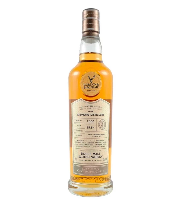 Віскі односолодовий Gordon & MacPhail Ardmore 2000 Connoisseurs Choice Cask Strength бурштиновий у подарунковій коробці 0,7л 55,3%