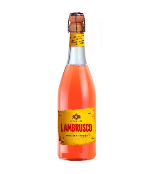 Вино Sizarini Lambrusco ігристе рожеве напівсолодке 0,75 л 8%