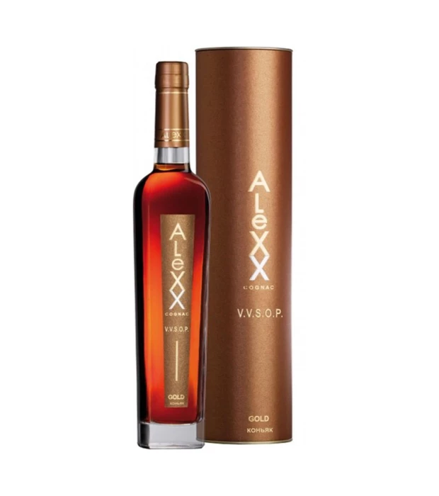 Бренди Alexx Gold 5 звезд в тубусе 0,5л 40%