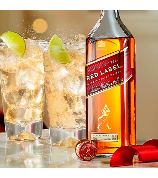 Виски Johnnie Walker Red Label 0,7л 40%+2 стакана подарочной упаковке купить