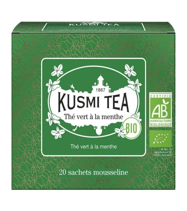 Чай зеленый Мята органический, Kusmi Tea, 20х2г