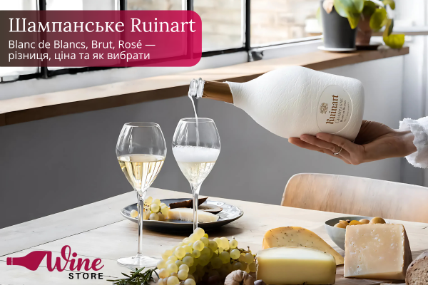 Шампанське Ruinart: Blanc de Blancs, Brut, Rosé — різниця, ціна та як вибрати