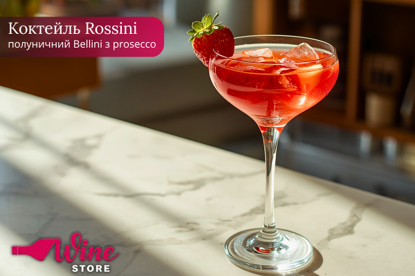 Коктейль Rossini: клубничный Bellini с prosecco